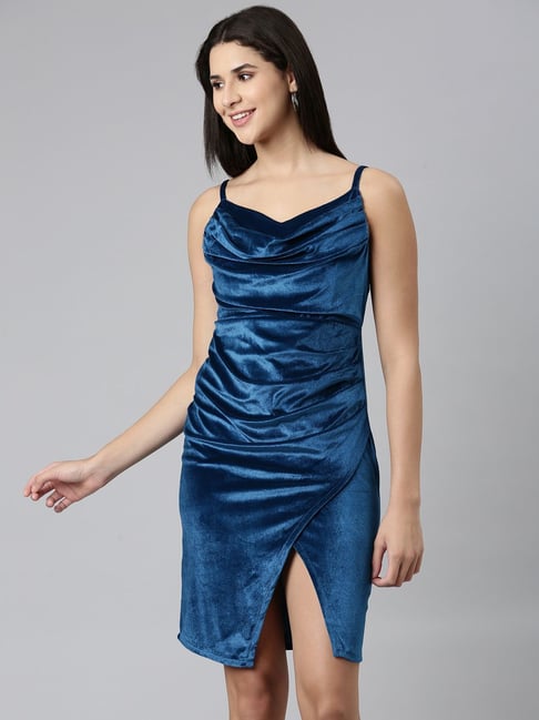 SHOWOFFFF Midnight Blue Shift Dress - Main Image