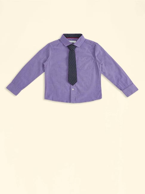 infant purple dress shirt Clemson Infant and Toddler Long Sleeve Gingham Dress Shirt With Bowtie