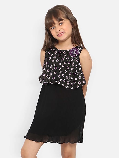 Karen Dress - Black And White Polka Print Cotton Girls Dress – Marche