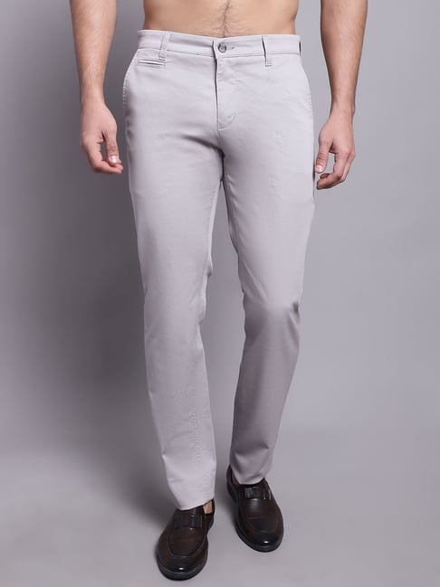 Buy THE SOUL PATROL Mens Cotton Crop Length Formal Pant Rich Light Grey   303 at Amazonin