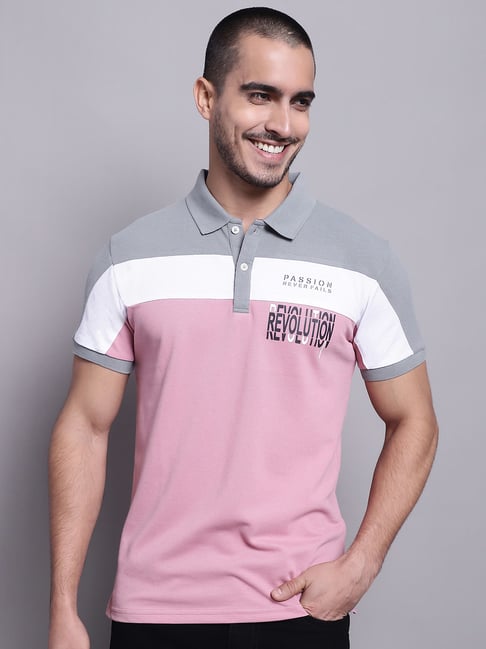 Grey and hotsell pink polo shirt