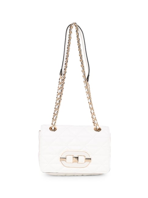 ALDO White NANALEDAR100 Quilted Cross Body Bag