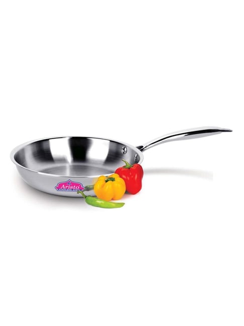 Aristo Silver Triply Induction Friendly Frying Pan With Stainless Steel Lid (2 L)