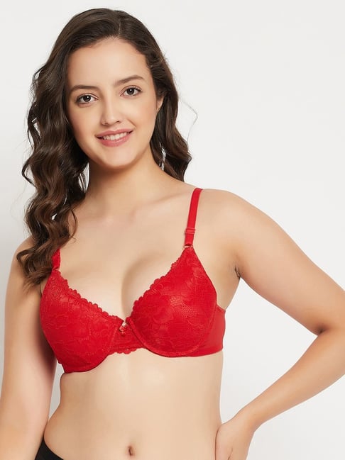 Luxury Lace Push-Up Bra in Red