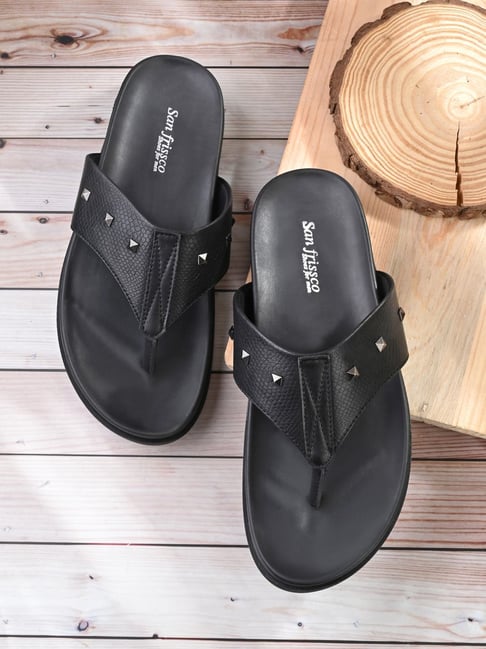 San Frissco Men s Black Thong Sandals