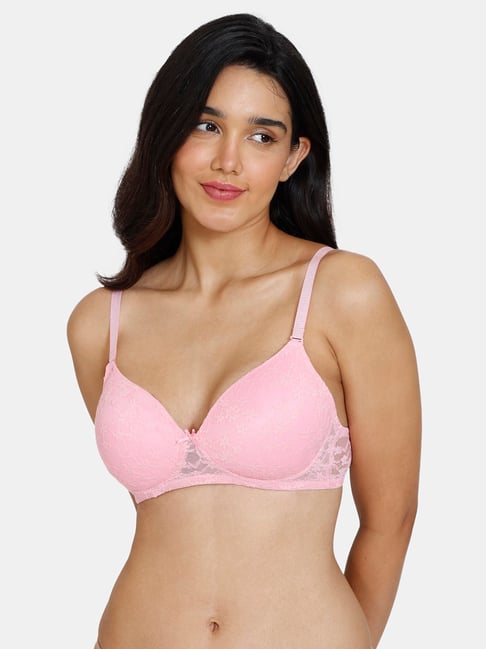 Buy online Pink Cotton Tshirt Bra from lingerie for Women by Zivame for  ₹429 at 55% off