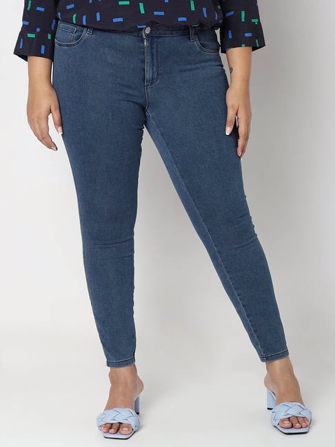 Vero Moda Curve Blue Skinny Fit High Rise Jeans-picture-48