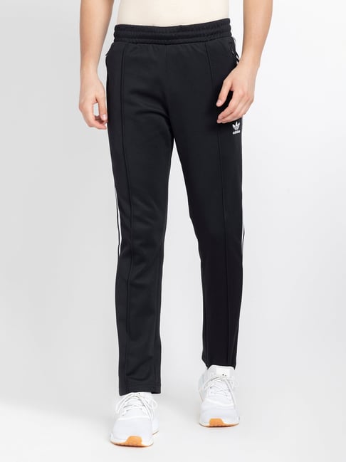 Adidas Originals Black Slim Fit Beckenbauer Striped Trackpants