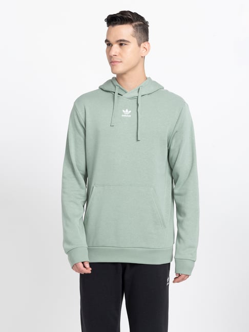 Adidas Originals Essentials Green Regular Fit Hooded Sweatshirt-picture-41