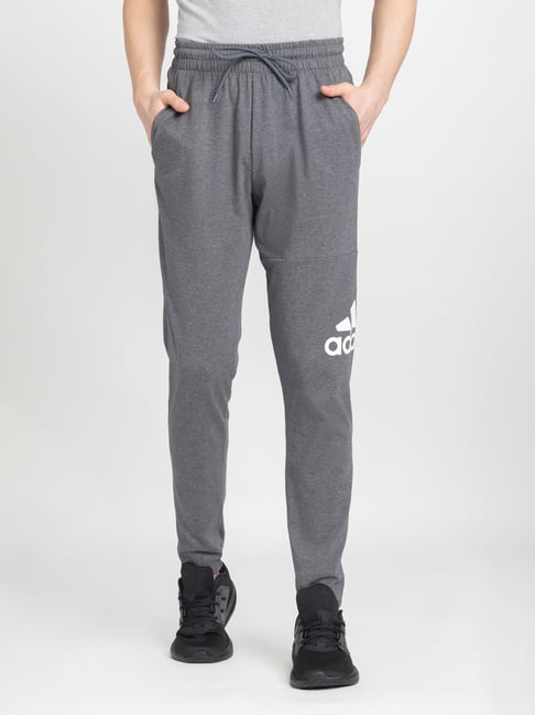adidas Grey Regular Fit Essentials Logo Sports Joggers-picture-17