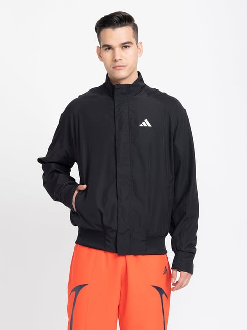 adidas Black Regular Fit High Neck Paris Sports Jacket-picture-38