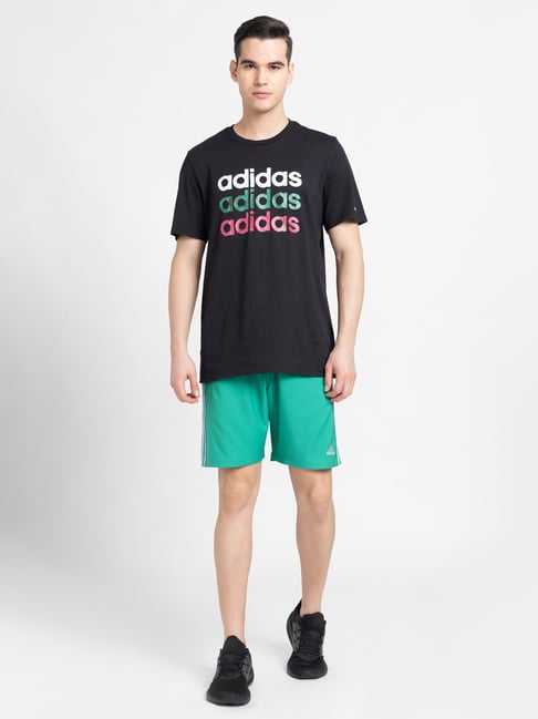 Adidas green shorts and shirt best sale