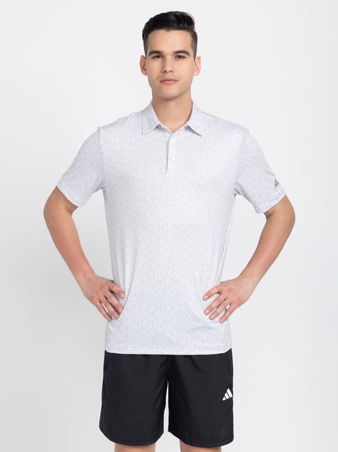 Buy adidas ULTIMATE365 White Regular Fit Printed Sports Polo T