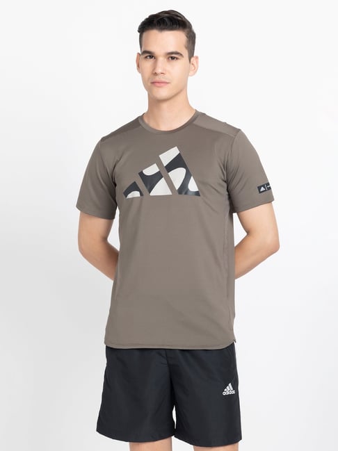 adidas X MARIMEKKO Brown Slim Fit Sports T-Shirt-picture-42