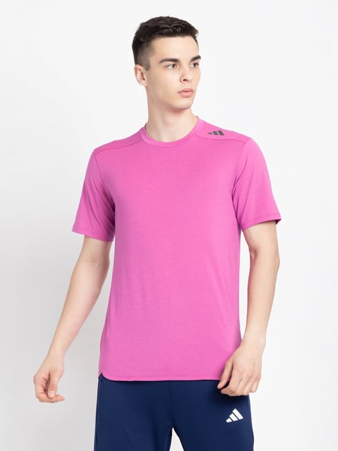 Buy adidas D4T HIIT CS Pink Slim Fit Sports T-Shirt for Men's