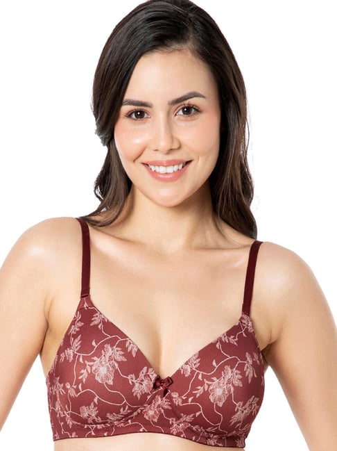 Buy Amante Padded Wired T-Shirt Bra With Detachable Straps - Red Online