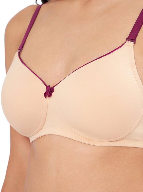 Buy Amante Padded Underwired Cotton T-shirt Essential Bra-Apricot at Rs.318  online