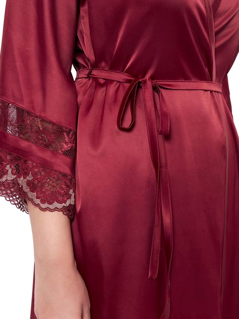 Amante Maroon Full Length Robe