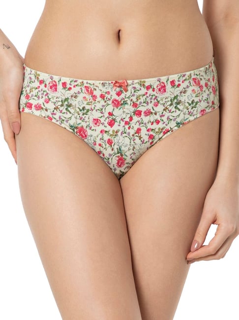 Buy Amante Off-White Floral Print Bikini Panty for Women Online @ Tata CLiQ