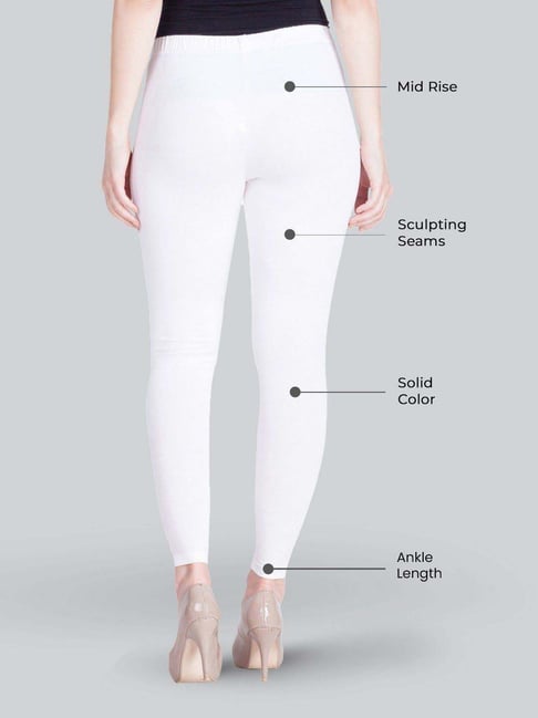 White Ankle Length Leggings | Buy white leggings - LYRA