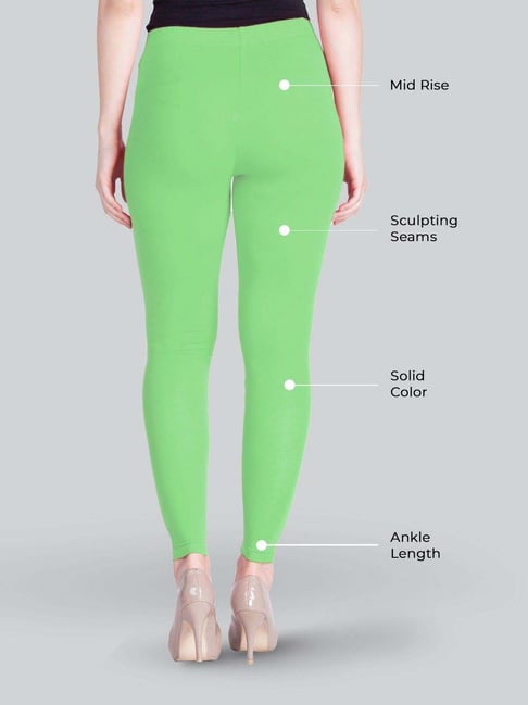 Lyra Mint Green Cotton Ankle Length Leggings