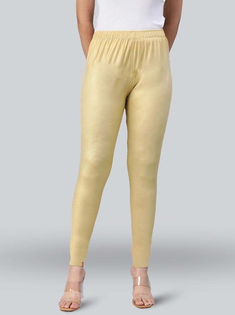 Lyra Golden Cotton Ankle Length Leggings