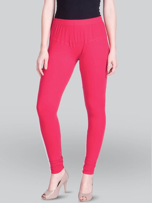 Buy Lyra Pink Cotton Mid Rise Leggings for Women Online Tata CLiQ