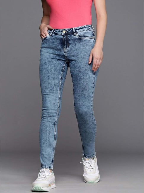 Allen Solly Blue Cotton Mid Rise Jeans-picture-31