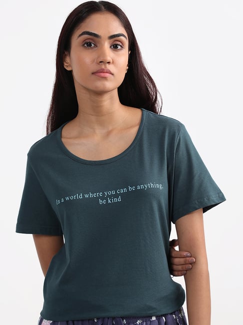 Wunderlove by Westside Navy Contrast Printed T-Shirt