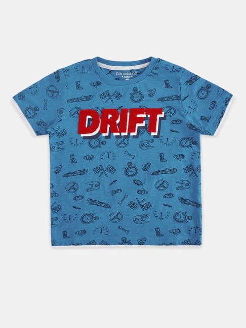 Pantaloons Baby Kids Blue Cotton Embroidered T-Shirt-picture-45