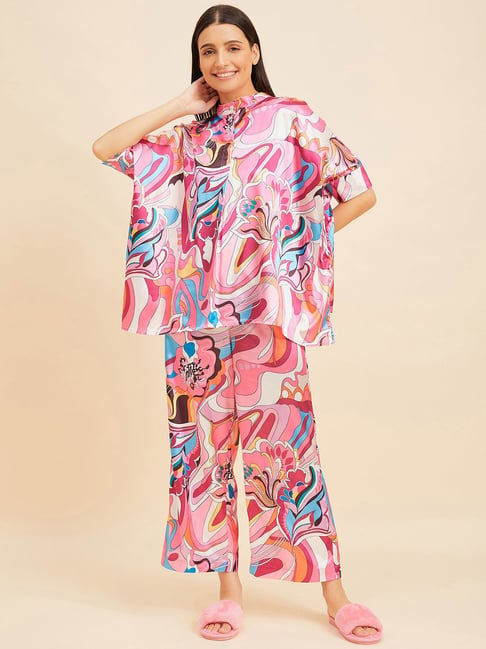 Patterned discount satin pyjamas