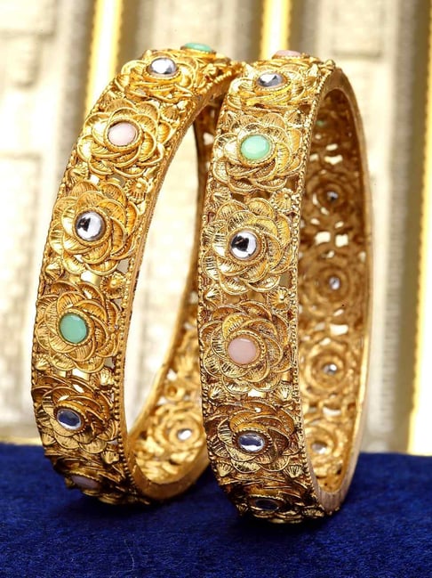 Gold bangles set design clearance with price