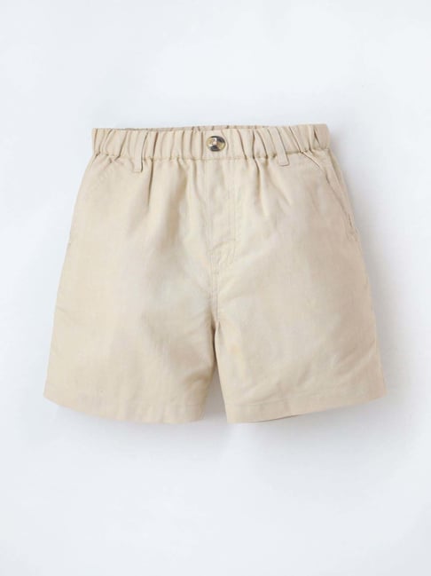 Cherry Crumble By Nitt Hyman Kids Beige Cotton Regular Fit Shorts