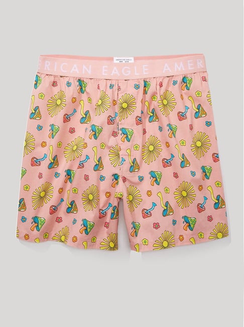 American Eagle Outfitters Pink Cotton Regular Fit Printed Boxers