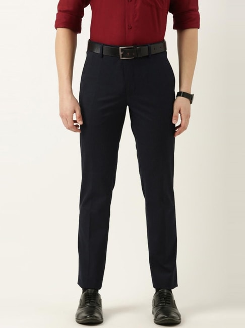 Buy Peter England Off White Cotton Slim Fit Trousers for Mens Online  Tata  CLiQ