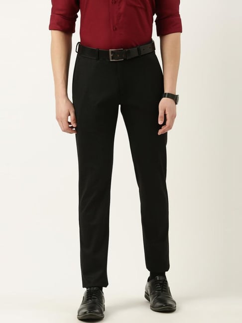 Peter England Formal Trousers  Buy Peter England Men Black Solid Slim Fit Formal  Trousers Online  Nykaa Fashion