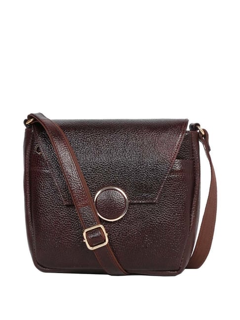 Teakwood Leathers Brown Solid Medium Sling Handbag-picture-38