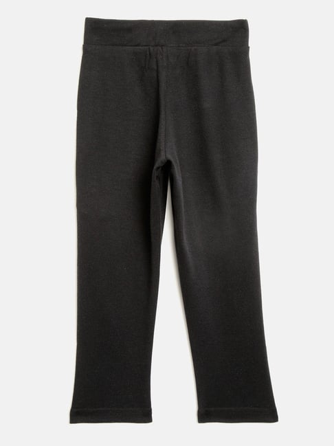 Polarn O. Pyret Kids' GOTS Organic Cotton Adjustable Waist Leggings, Black  at John Lewis & Partners