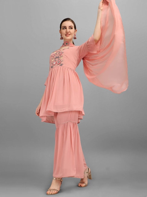 Evening-wear-dress, Dresses, Sharara-dress, Sharara-suit, Salwar-kameez
