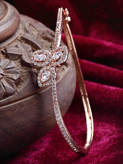 Buy Designs & You Gold Plated Stainless Steel American Diamond Studded  Bangle Style Bracelet - Bracelet for Women 25942568 | Myntra