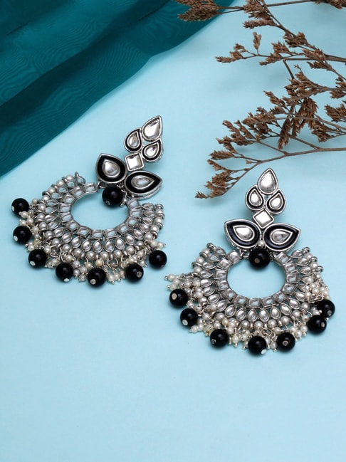 Buy Bali 24 K Gold Filled Ball Black Silver Earrings, Simple Earrings,  Dainty Earrings, Delicate Tiny Earrings, Elegant & Minimalist Hoops Online  in India - Etsy