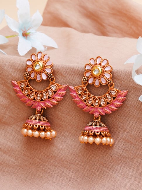 Peach colour deals earrings online