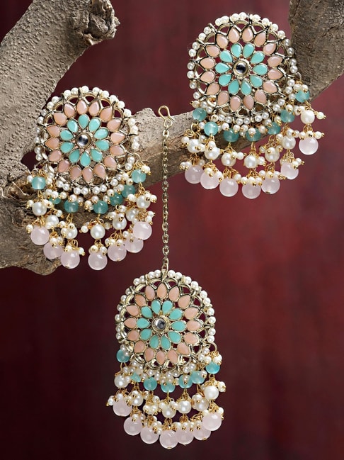 Uncut Mosannite Kundan with Pink Carved Stone