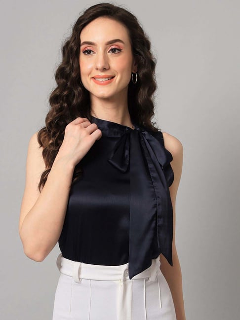 PURYS Navy Regular Fit Top-image-4