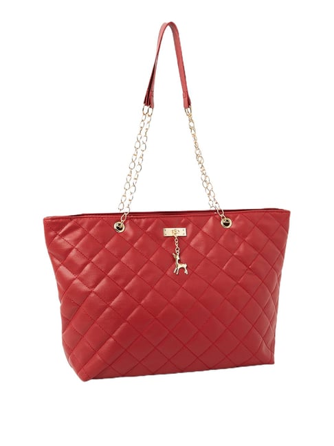 Buy Styli Red Textured Handbag with Scarf Detail at Best Price @ Tata CLiQ