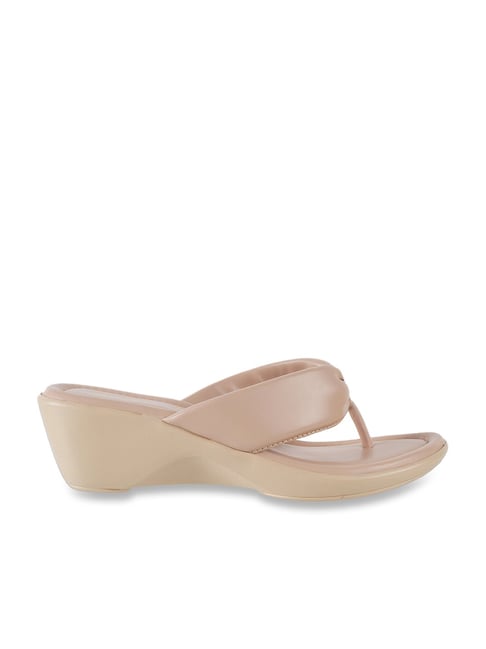 Buy Walkway Women s Nude Thong Wedges for Women at Best Price