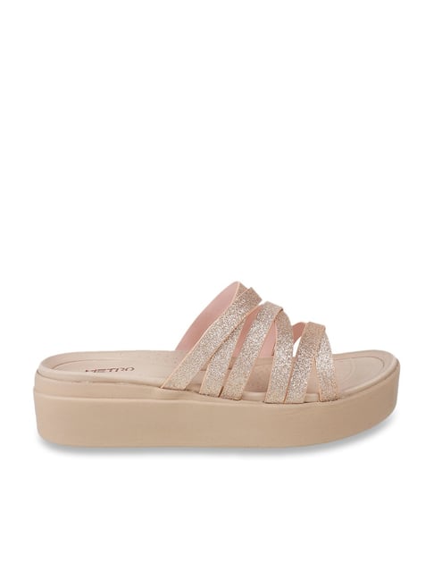 LUNA BLU by Westside Off White Full Band Slip-On Sandals