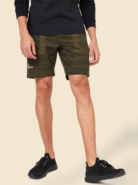 Ajile by Pantaloons Olive Slim Fit Printed Shorts-picture-10