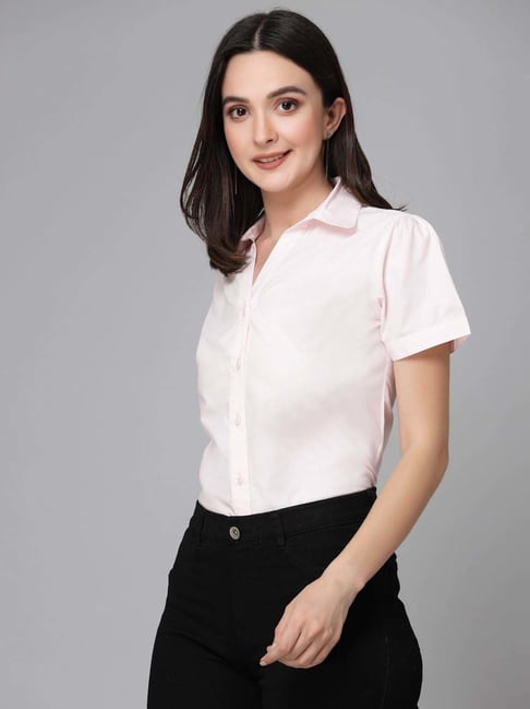 Buy Style Quotient Pink Cotton Shirt for Women Online @ Tata CLiQ