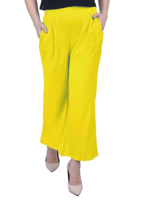 Buy online Yellow Viscose Trousers from bottom wear for Women by W for ₹700  at 53% off | 2024 Limeroad.com
